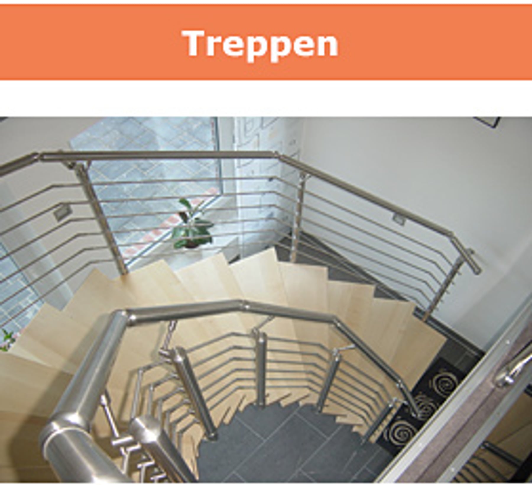 Maßgefertigte Treppe mit Edelstahlgeländer von Tischlerei Nagler
